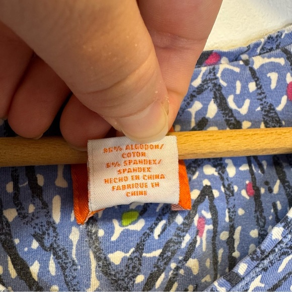 Hearts of Palm Blue and White Fitted Ribbed Blouse Women’s Size Petite Large - Picture 7 of 12